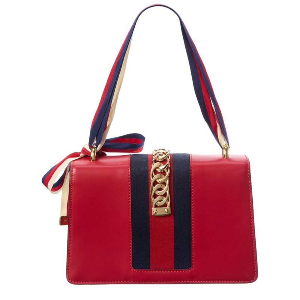 Gucci Hibiscus Calf Leather Small Sylvie Shoulder Bag (Authentic Pre-Loved) - Picture 2 of 4